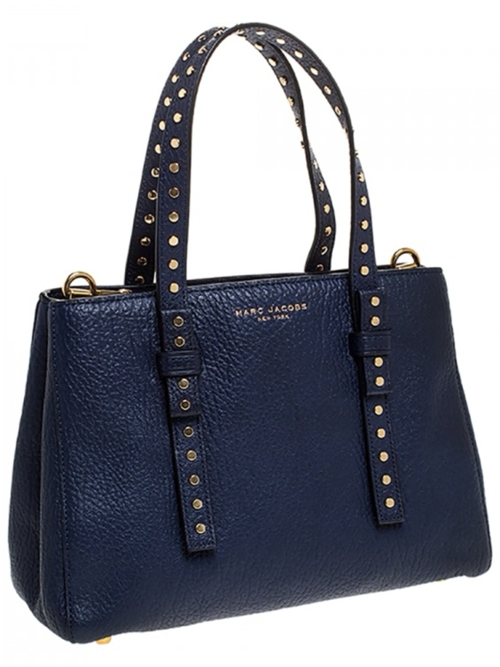 Marc Jacobs Midnight Blue Leather Mini T Studded Tote